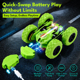Threeking RC Stunt Car safety island battery design