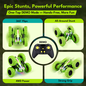 Threeking RC Stunt Car Type-C charging compatible