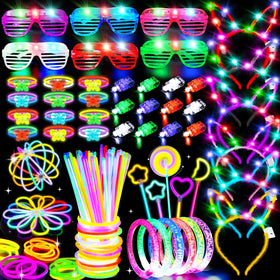 Thremhoo 156Pcs glow sticks bulk pack with neon glow sticks for DIY party decorating