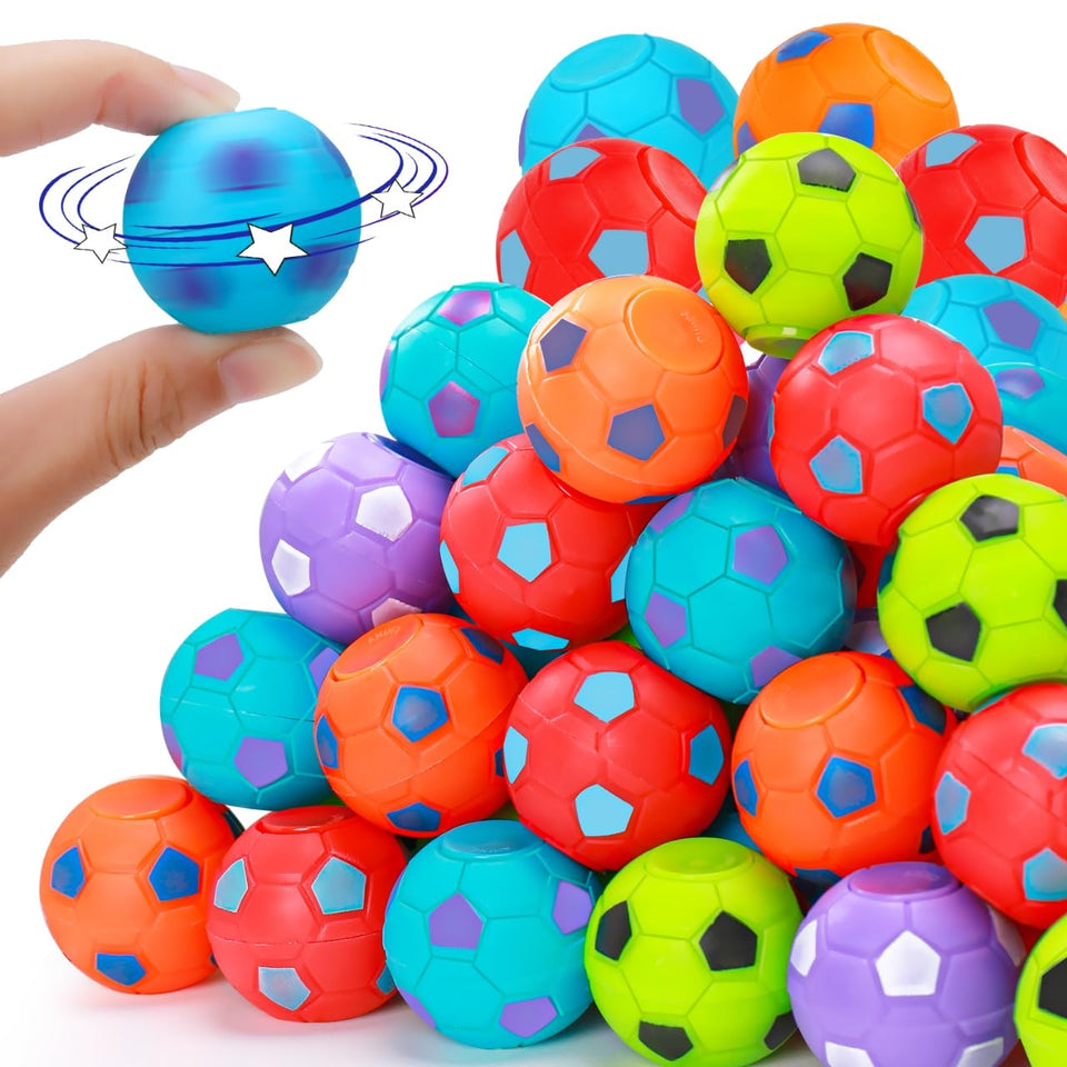 Thremhoo 80pcs fidget spinner soccer balls in bright colors.