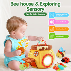 Thremhoo bee plush animal offering tactile play and visual tracking
