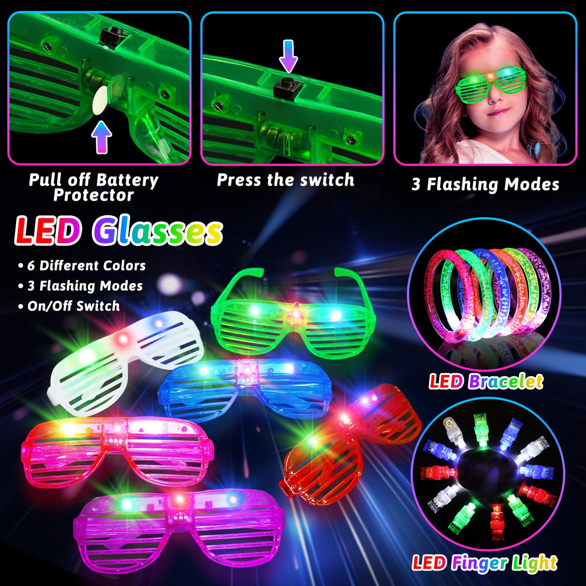 Thremhoo butterfly bracelet connectors enabling custom glow designs for groups