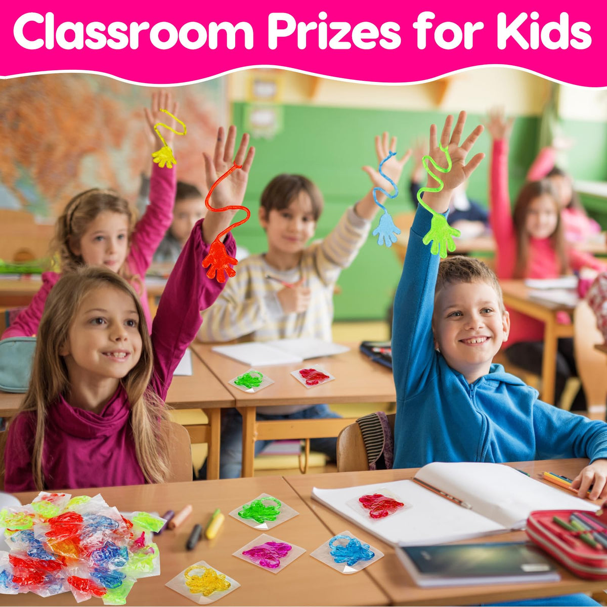 Thremhoo glitter sticky hands as party favors and classroom prizes