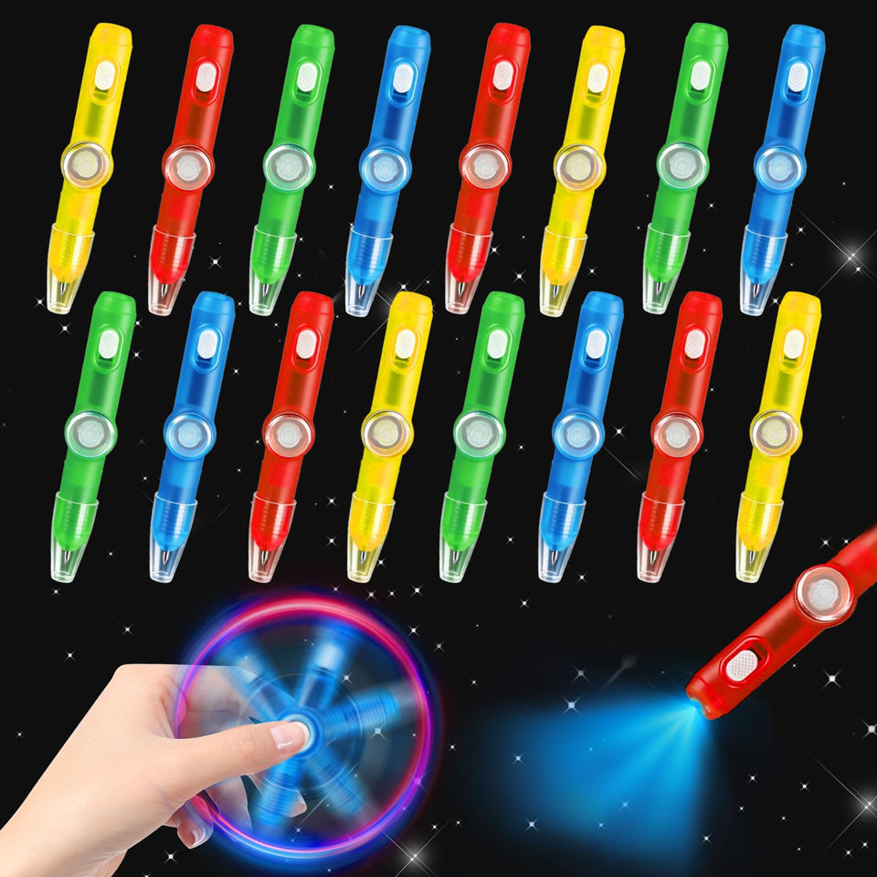 Thremhoo glow fidget spinner pen yellow in hand, ready for classroom activity