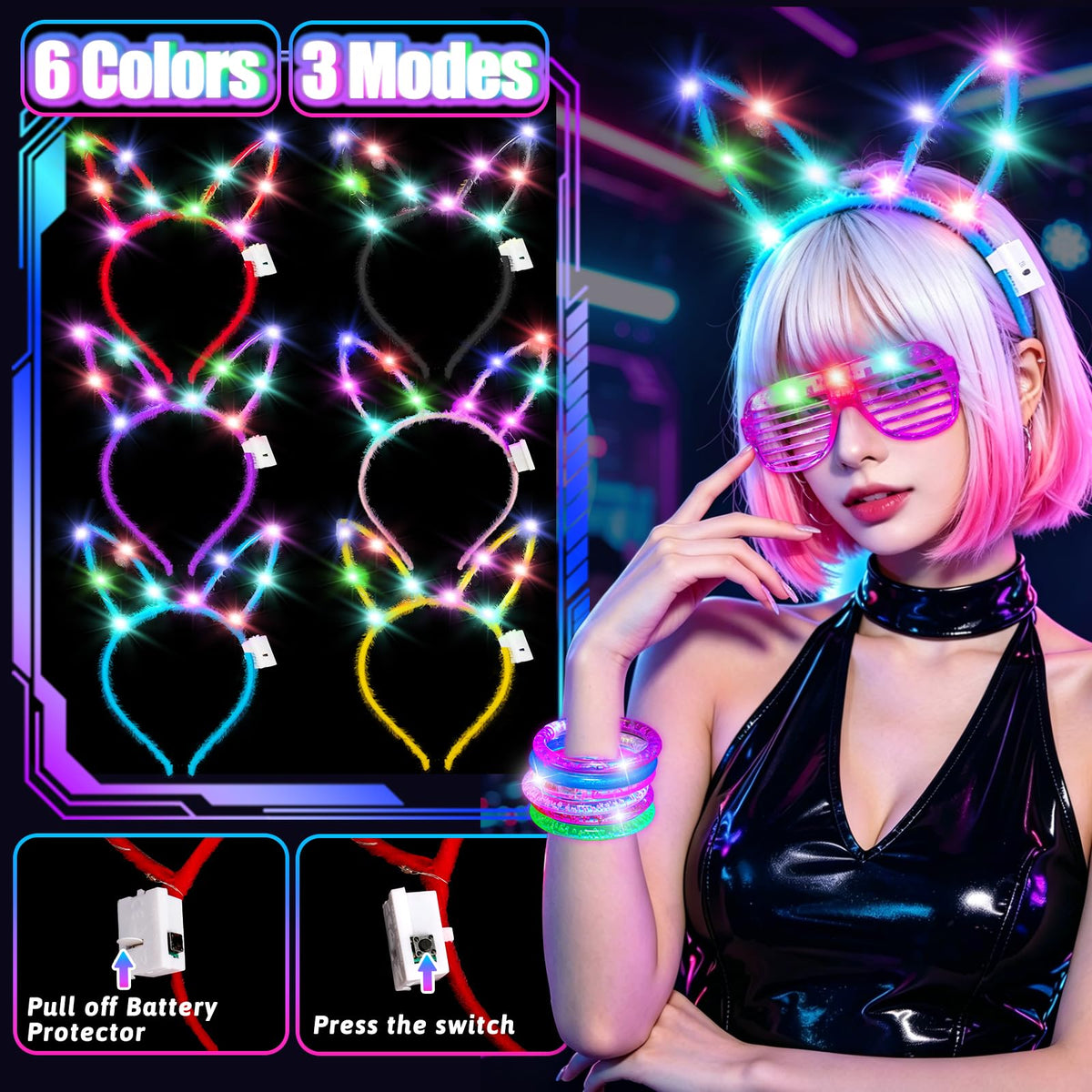 Thremhoo LED glasses for bright visibility at parties and photos