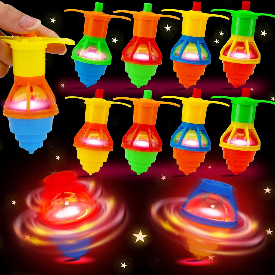 Thremhoo light-up spinning top bulk pack for party favors and gifts.