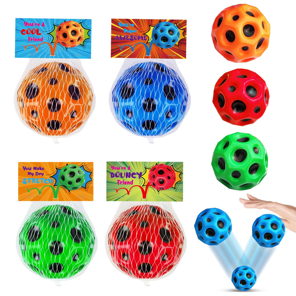 Thremhoo space bouncy ball with moon design for energetic play and easy spotting.