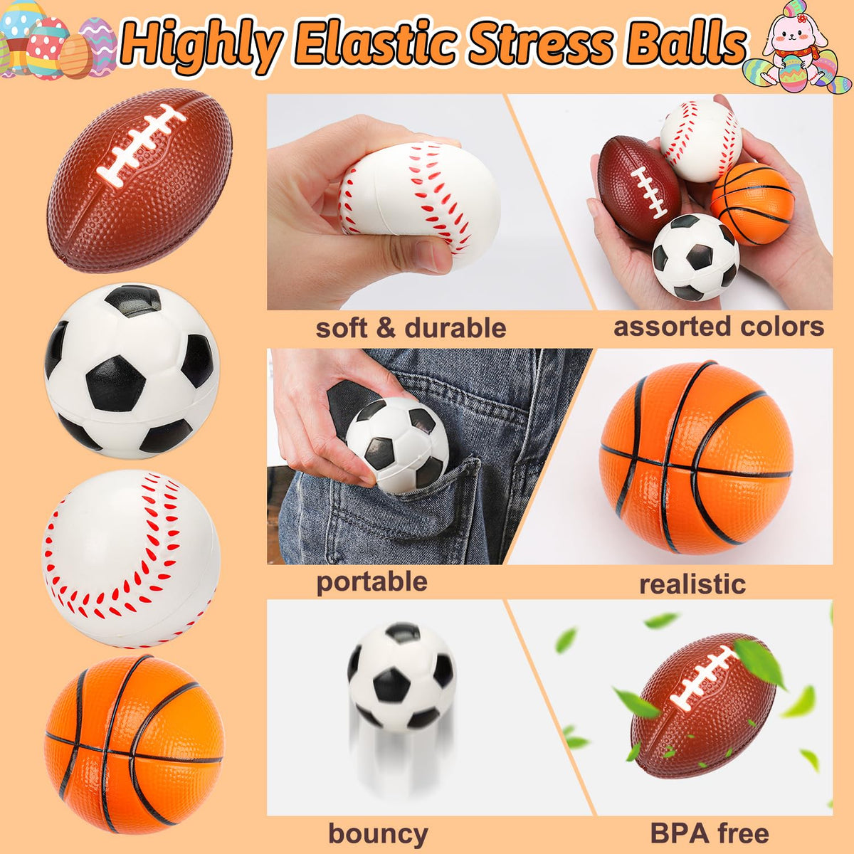 Thremhoo basketball stress balls for kids' party activities