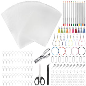 Thrilez Shrinky Sheets Kit layout shows everything you need for creative keychains.