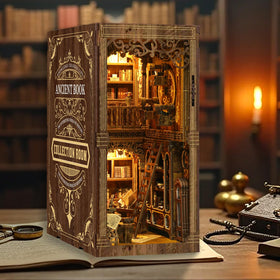 THRIVINGIVAN Book Nook Kit decorative bookend display on a shelf