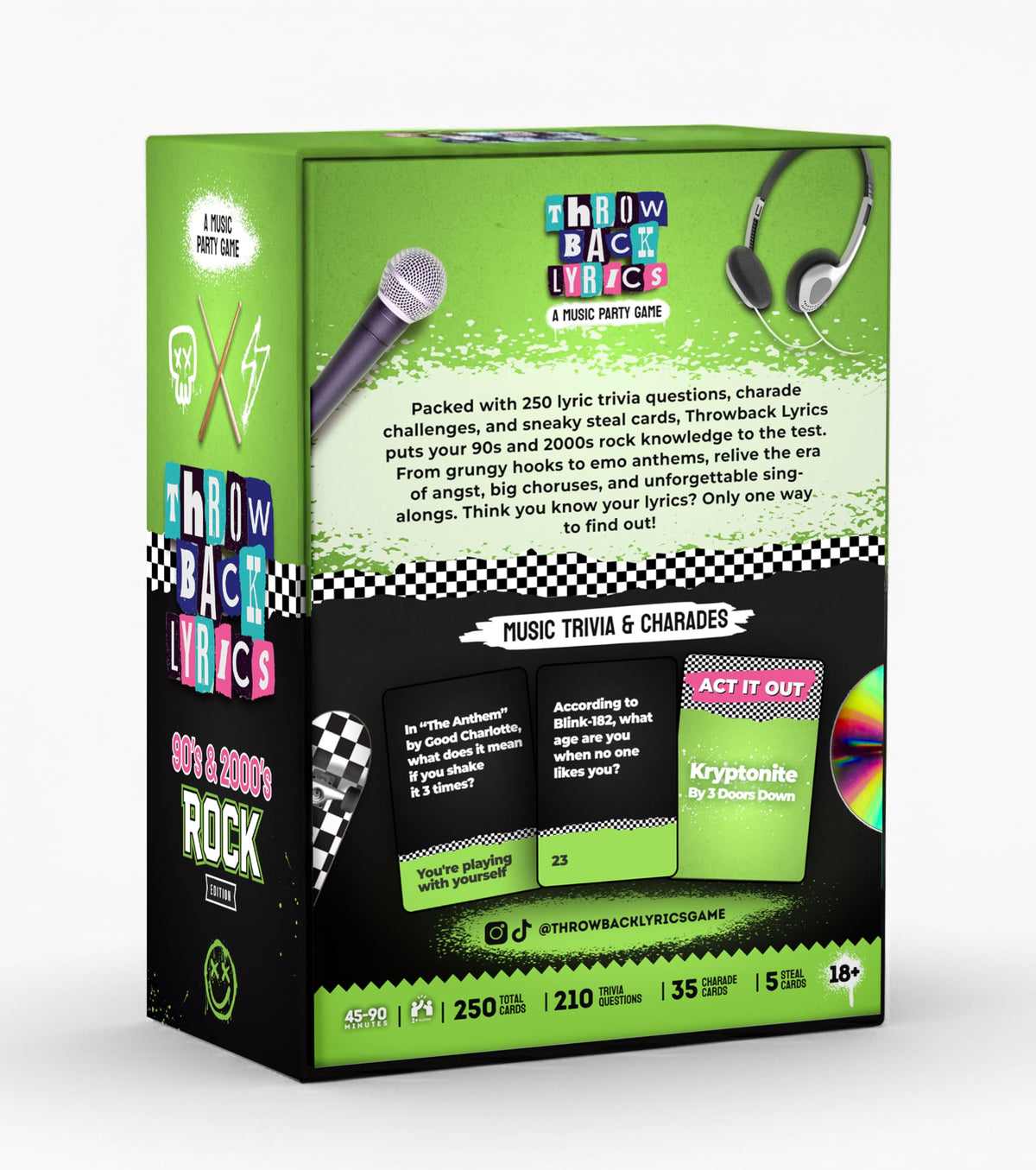 Throwback Lyrics stickers collection inspired by 90s/2000s rock.