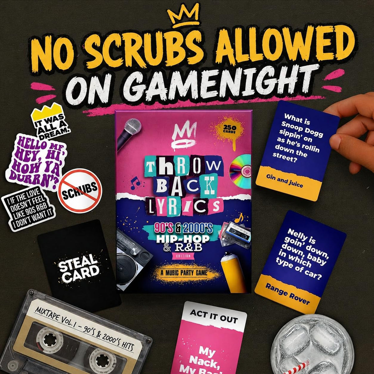 Throwback Lyrics trivia mode for a lively game night and friendly competition.