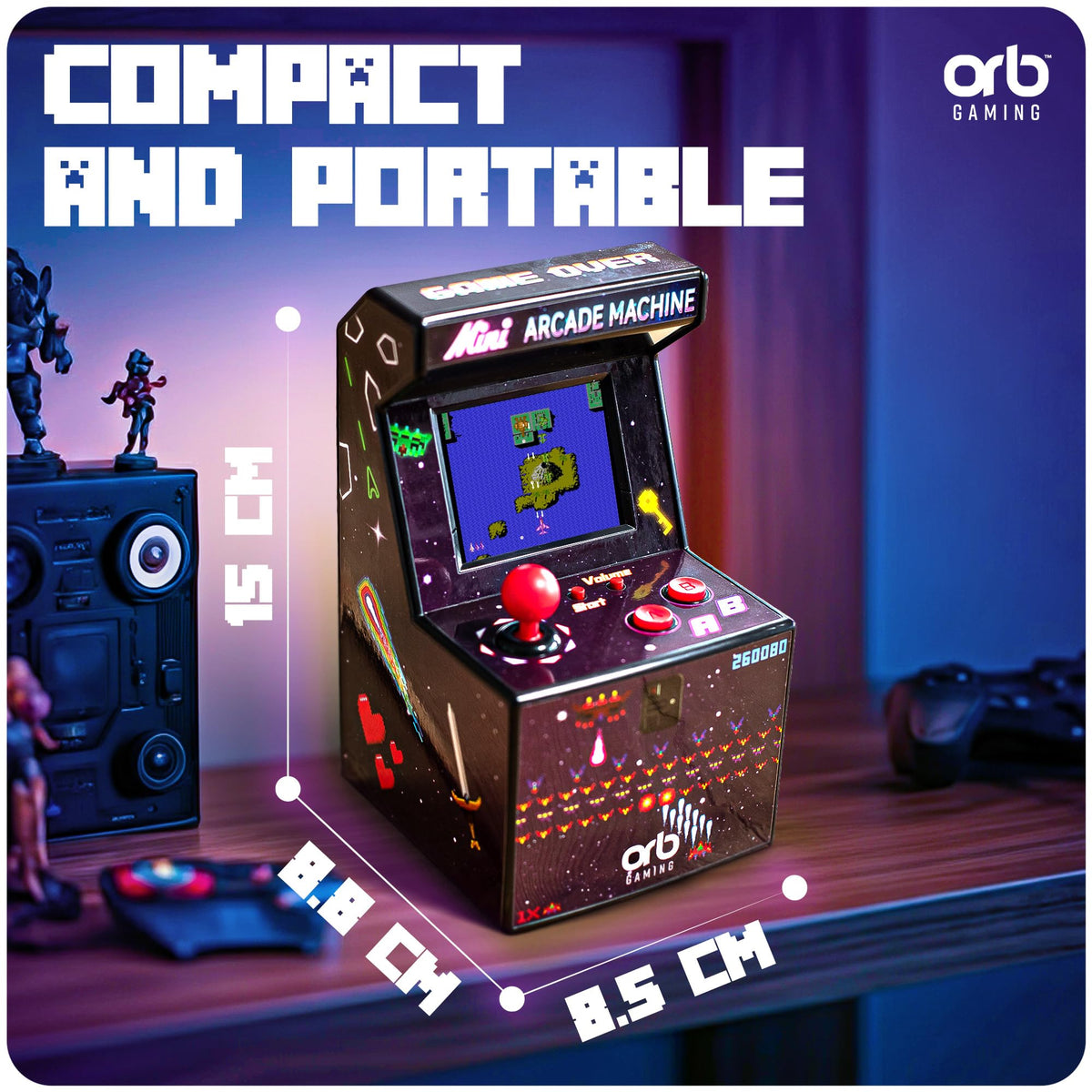 Thumbs Up arcade screen display shows vivid 2.5-inch color visuals.
