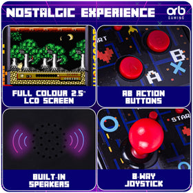 Thumbs Up Orb mini arcade 2.5-inch screen with vivid retro visuals