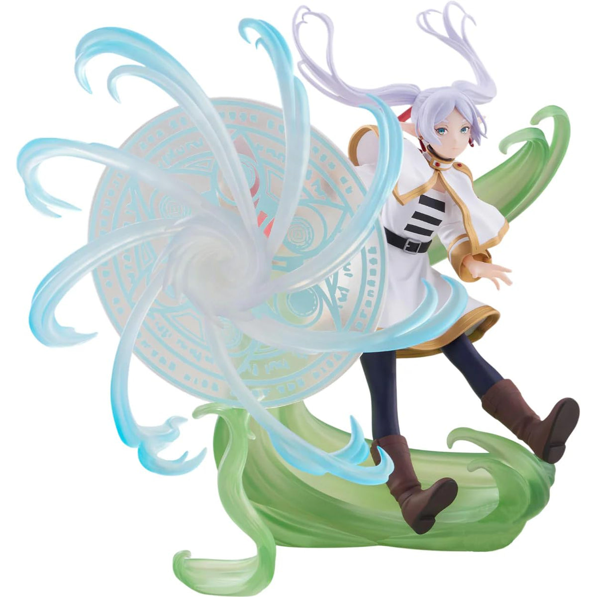 Thunder Tech Frieren figure with flowing hair, a striking centerpiece for your anime display.