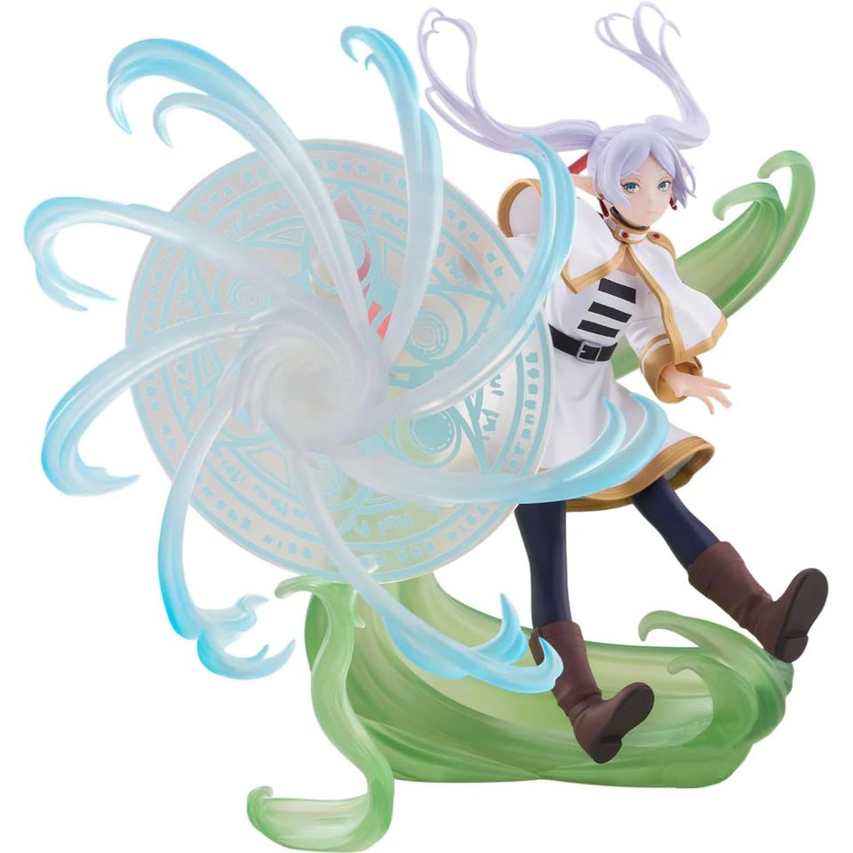 Thunder Tech Frieren figure with flowing hair, a striking centerpiece for your anime display.