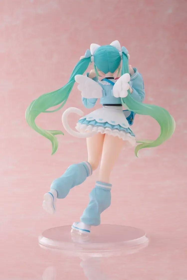 Thunder Tech Hatsune Miku Fancy Figure with fluffy cat ears adds vibrant shelf styling.