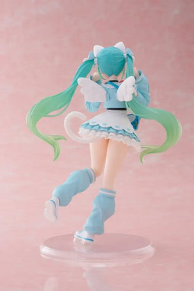 Thunder Tech Hatsune Miku Fancy Figure with fluffy cat ears adds vibrant shelf styling.