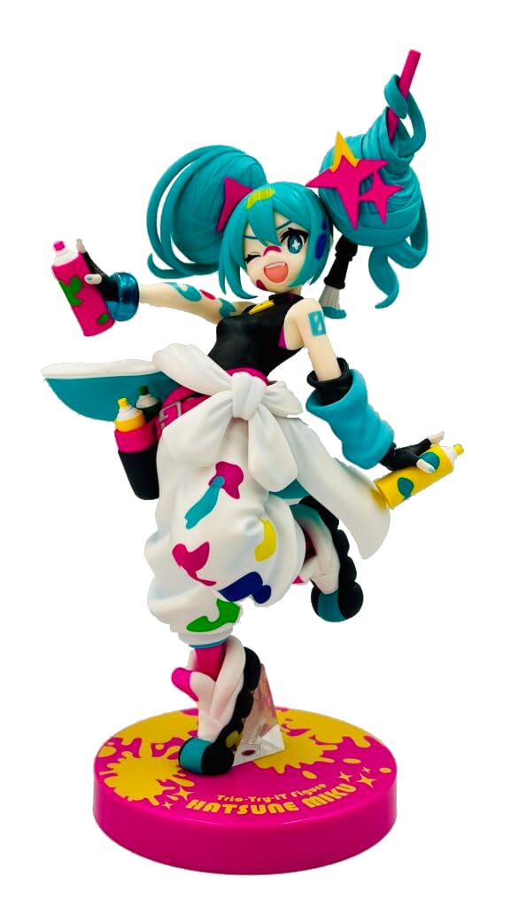 Thunder Tech Hatsune Miku Paint Girl Ver. figure front view for desk display.