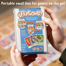 FlipToons cards in action during a turn, engaging and tactile.