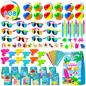 Thuodo 108Pcs pool party favors with beach balls for lively summer fun