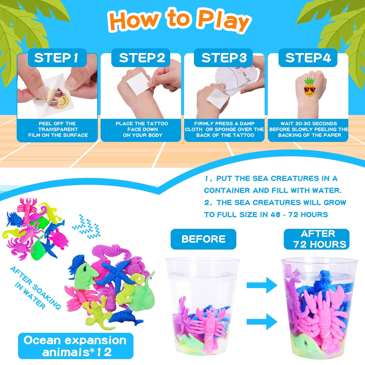 Thuodo ocean expansion toys encouraging imaginative pool adventures