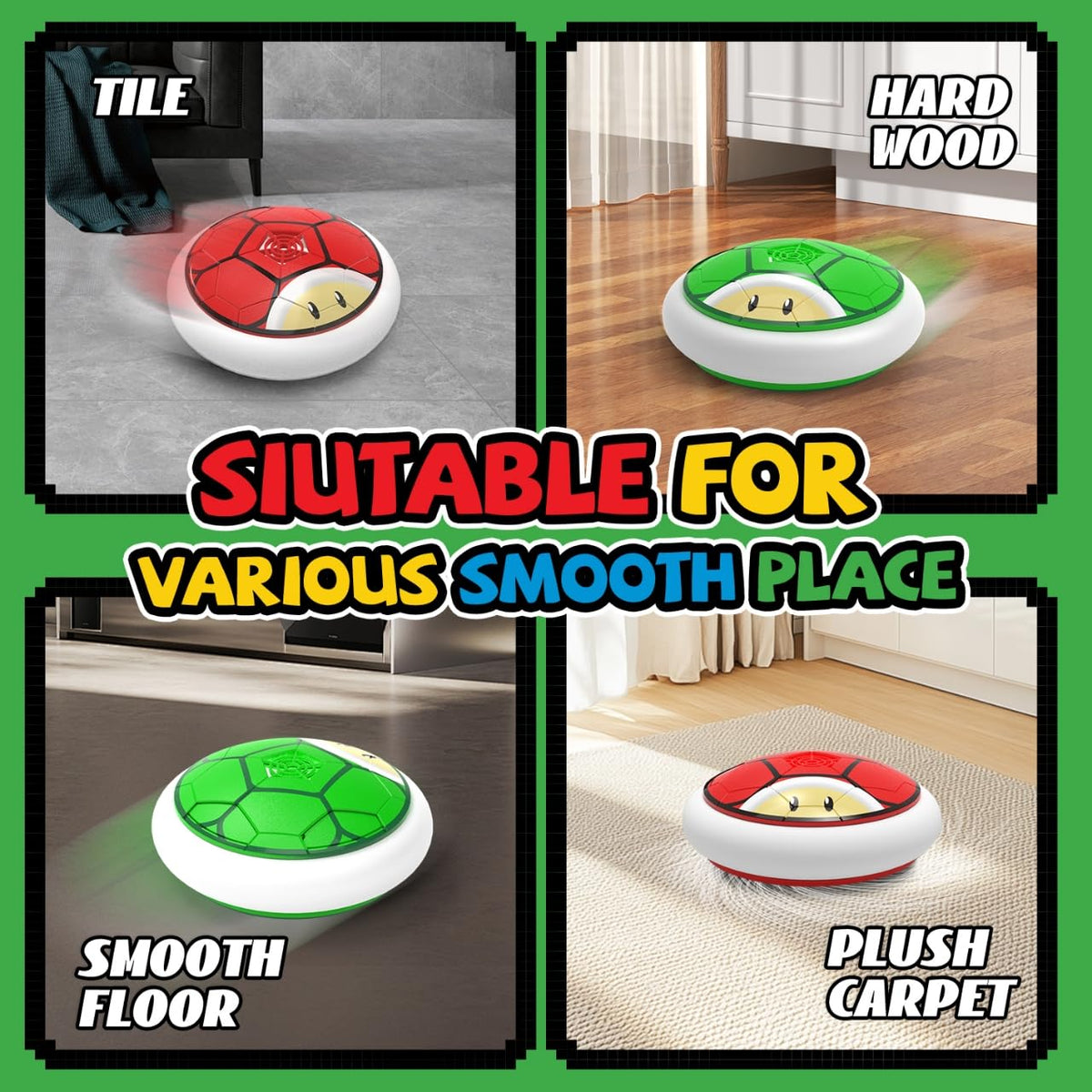 Thusine hover soccer ball with soft foam bumpers protects furniture during play