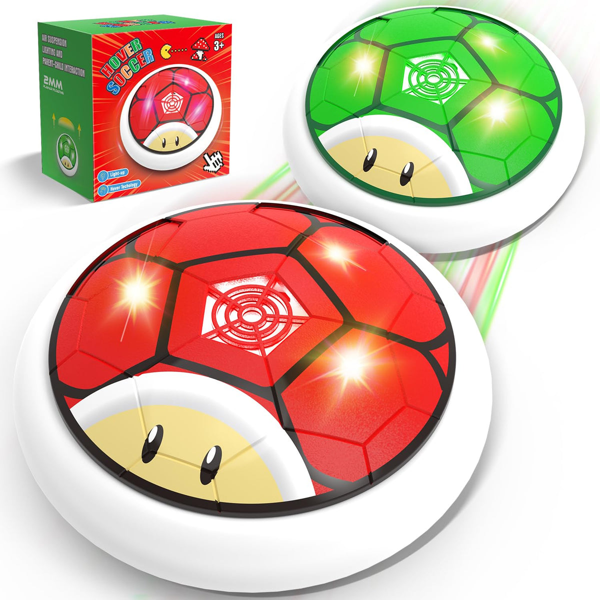 Thusine hover soccer ball pack two-pack set ready for indoor play and safe fun
