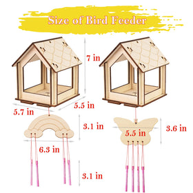 THWAS-LIGHT bird feeder wind chime kit paint set for creative kids
