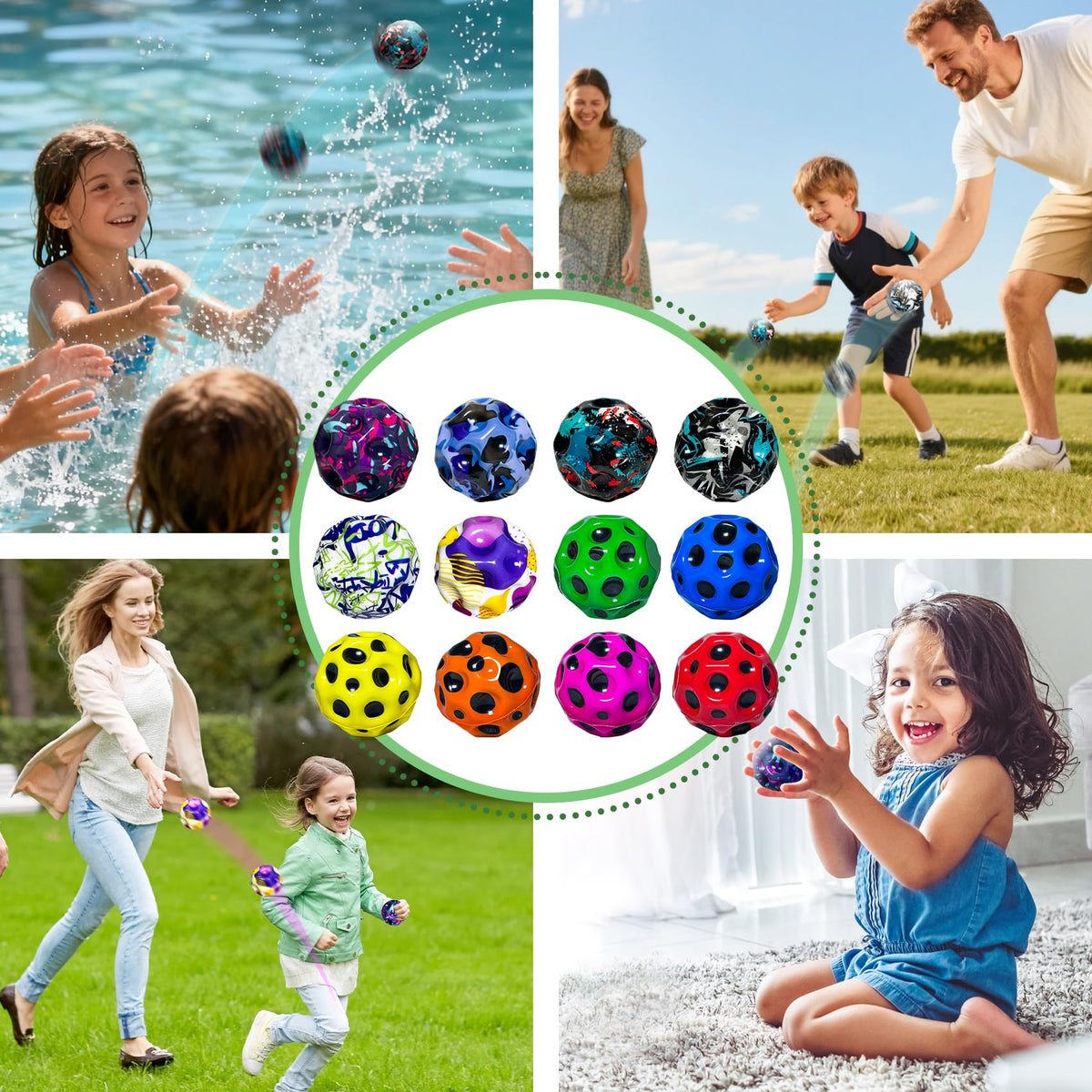 THWJLKK Moon Bouncy Ball supports sensory play and motor skill development.
