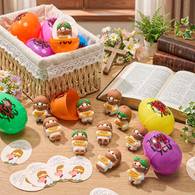 Thyle adhesive dots secure eggs and cards for durable party favors.