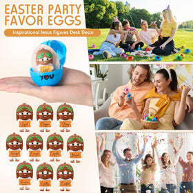 Thyle colorful eggs and figures create a faith-filled Easter experience.