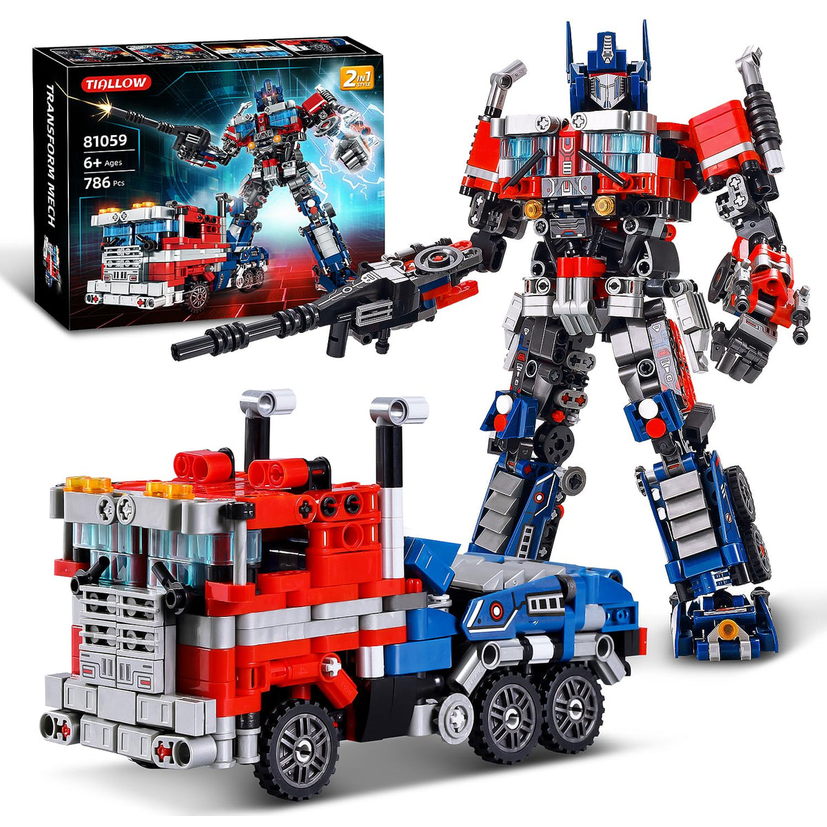 TIALLOW Transform Sets robot building blocks assembly enhances creativity and STEM skills.