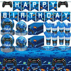 Tiamon 172-pcs video game party banner brightens kids' birthday setup.