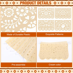 Tiamon beige floral pattern banner adds subtle fiesta flair to baby showers.