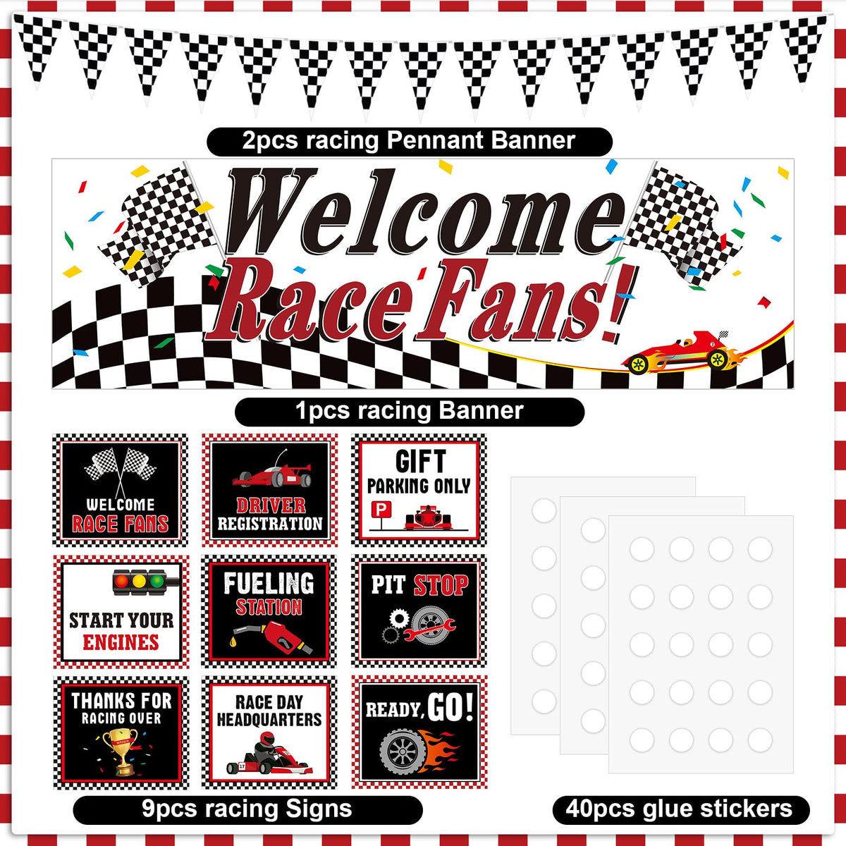 Tiamon checkered flag banner creates classic racing vibe