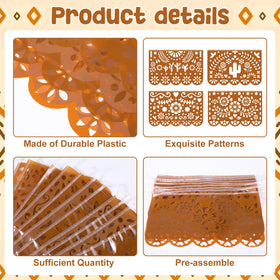 Dark brown cielito lindo papel picado banner by Tiamon in festive setting