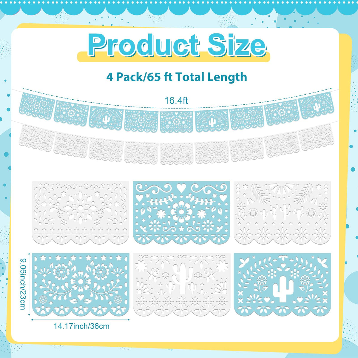 Tiamon Cielito Lindo banner garland adds festive color to indoor party