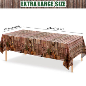 Tiamon cowboy-theme tablecloth adds rustic flair to dining setups.