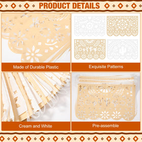 Tiamon cream white fiesta-pattern banner adds subtle Mexican charm.