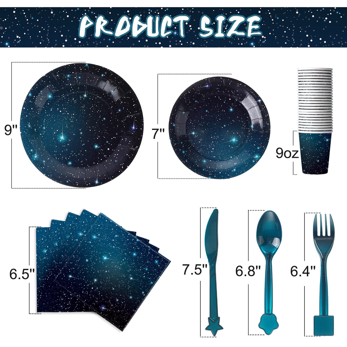 Tiamon galaxy space napkins for quick cleanups with a space pattern.