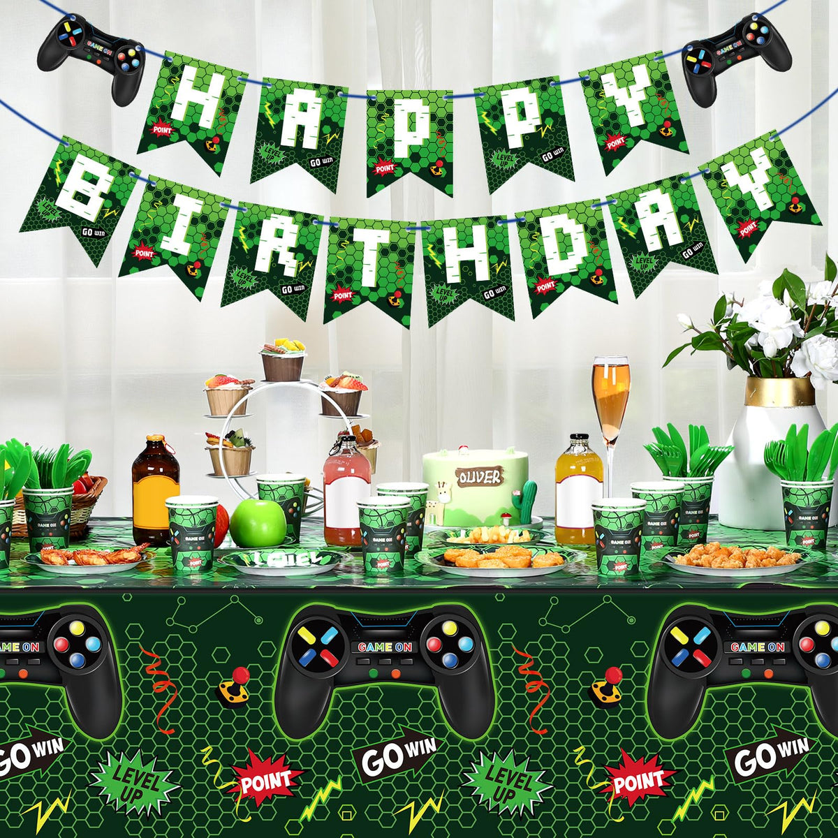 Tiamon happy birthday banner with rope enhances entryway