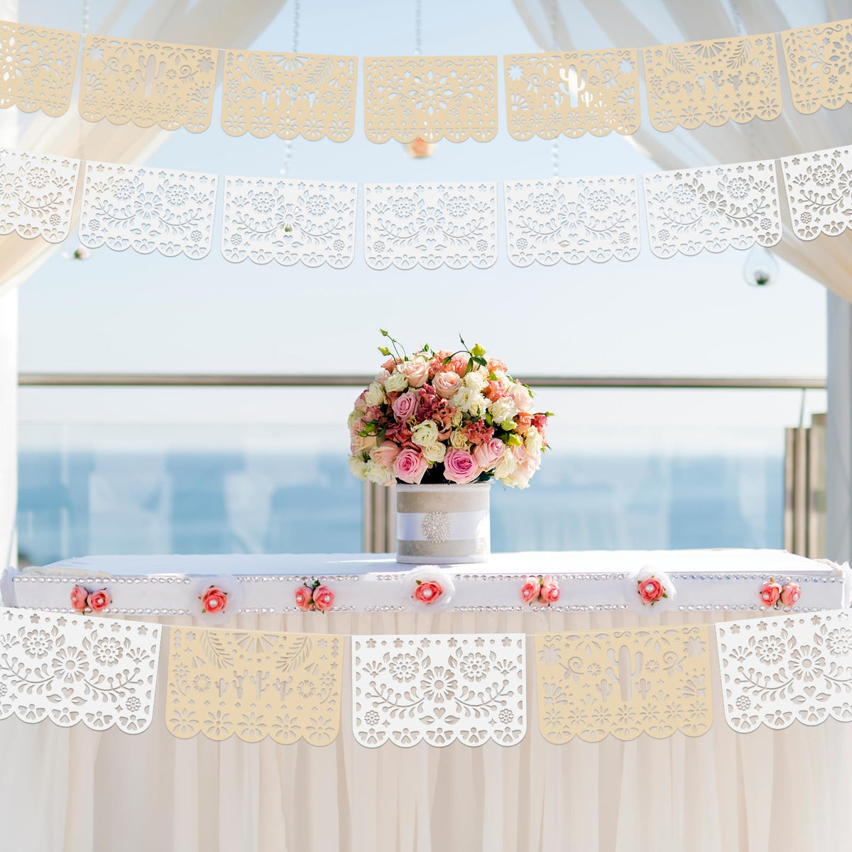 Tiamon indoor-outdoor decor creates a festive backdrop for celebrations.