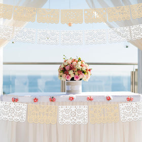 Tiamon indoor-outdoor decor creates a festive backdrop for celebrations.