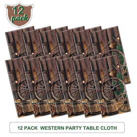 Tiamon LED wild west design tablecloth adds festive glow.