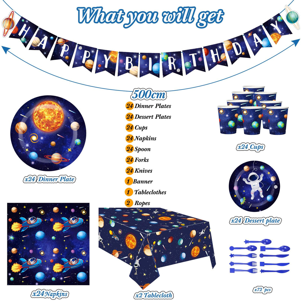 Tiamon outer space dinner plates 9in for meal service.