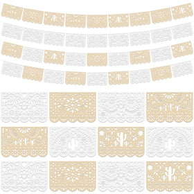 Tiamon papel picado banner 4pack ready to hang for festive Cinco de Mayo decor.