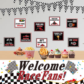 Tiamon racing party supplies banner fabric for easy hanging