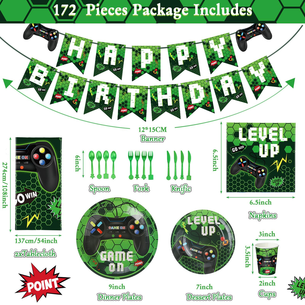 Tiamon video game tablecloth green protects tables while adding theme
