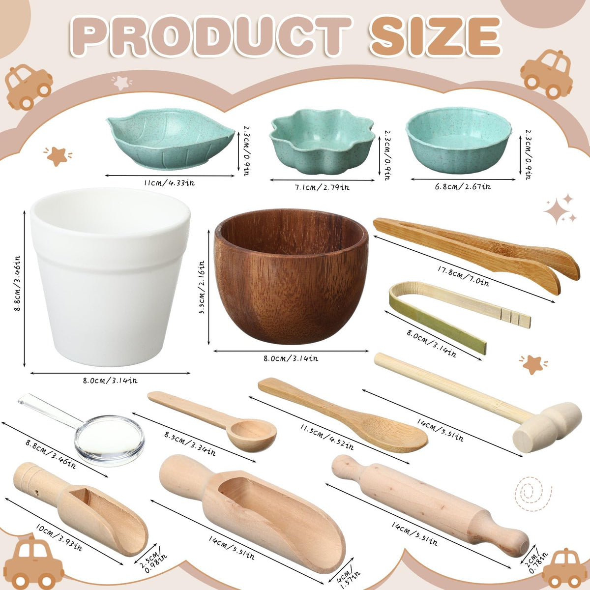 Tiangrid rolling pin supports precise finger movements during pretend kitchen activities.